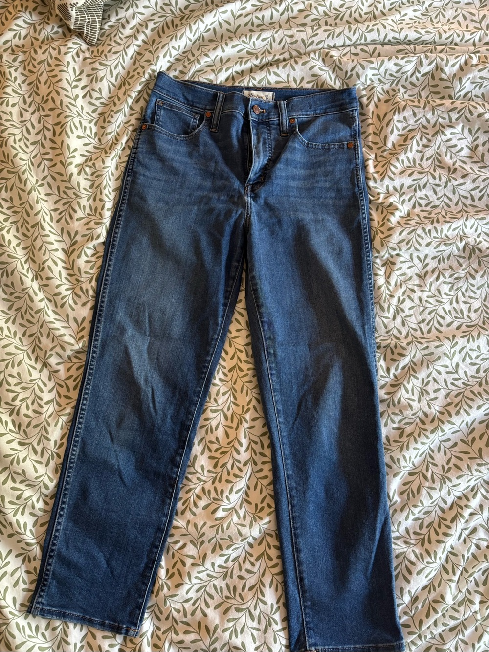 Madewell Stovepipe Straight Leg Jeans in Blue Waist 28 Like New